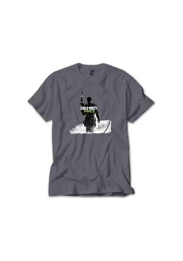 Call Of Duty Silhouette M3 Gri Tişört