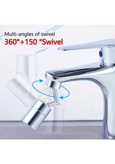 Qianfan Evrensel Sıçrama Filtresi Musluk, 720 Büyük Açılı Gümüş