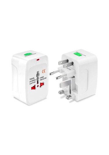 Honmex Evrensel Soket Adaptörü - 4 Uluslararası Standart Abd, Avrupa, İngiltere, Avustralya - 2500w Maksimum Güç - Ateş Engelleyici Pc/abs Plastik - Beyaz