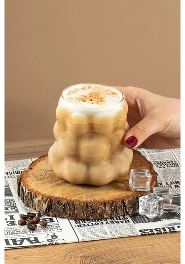 6 Adet Üzüm Kabartmalı Borosilikat Cam Bardak Sunumluk Pinterest Bubble Bardak Soğuk Kahve Bardağı Şeffaf