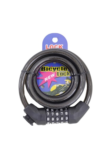 T.concept Tonyon Dayanıklı Güçlendirilmiş Çelik Halat 5 Şifreli Bisiklet Kilidi 12x 150 Cm