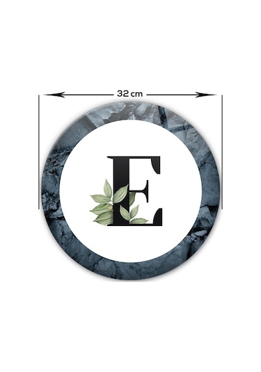 Decorita Cam Kesme Tahtası - Cam Kesme Tablası - Harfli Tasarım E Çap 32 CM