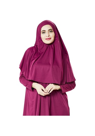 Tek Parça Namaz Elbisesi - Seccade - Tesbih - Ibadet Seti - Fuşya