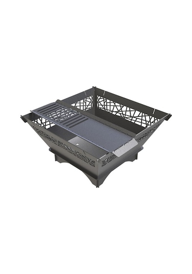 Portatif Ateş Çukuru Kademeli Izgaralı Bahçeniz İçin Dekoratif Siyah