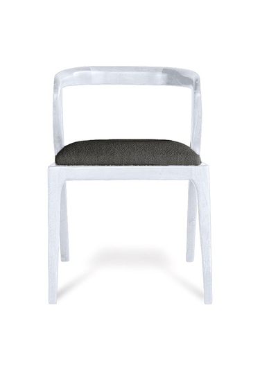 Akrep Antrasit Kumaş Beyaz Ahşap Sandalye