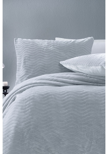 Yataş Dazel Çift Kişilik Battaniye Yatak Örtüsü Seti 240x225 CM - Gri