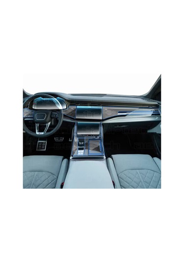 Yeni Audi Q8 Navigasyon Dijital Gösterge 9h Nano Ve Piano Black Uyumlu Tpu Koruyucu 8li Set