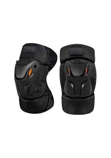 Pazly Gece Görünürlü Ayarlanabilir Motosiklet Dizlik Ve Dirseklik Seti - 2 Parça Siyah, Hava Alabilir, Uzun Kullanım Siyah
