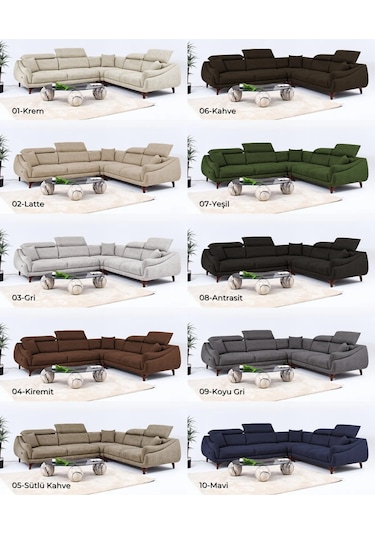 Ezel Motorlu Köşe Takımı & Hoparlörlü, Usb Portlu, Genişleyebilir Büyük Köşe Takımı Antrasit