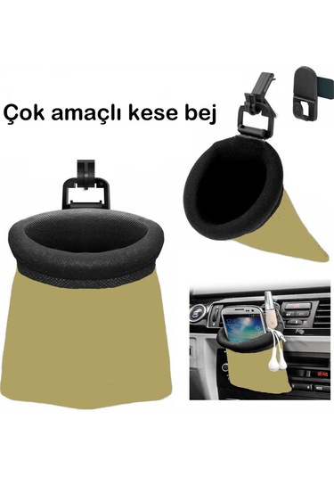 OTO MOTTO Araç İçi Çok Amaçlı Kese Bej