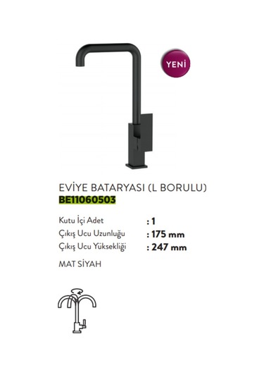 Bien Flat Colours Eviye Bataryası L Borulu