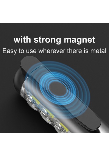 Kosona Xpe+cob Led Feneri, Mini Çalışma Işığı, 600mah Li-pil, Type-c Şarj, 5 Mod, Magnet+kalem Klasörü, Mor+kırmızı+mavi Işık, Çadır/onarım Siyah