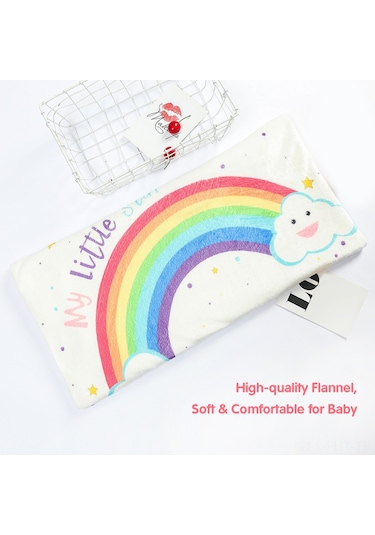 Hangfox Bebek Büyüme Izleme Battaniyesi 100x120cm - Renkli Gökkuşağı Desenli Flanel Fotoğraf Props - Yeni Doğan Hediyesi Çok Renkli