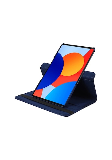 Honor Pad 10 12.1 Inç Kılıf Koruyucu 360 Dönebilen Standlı Pu Deri Tablet Ön Arka Kapak Lacivert