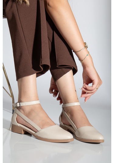 Rayna Kısa Topuk Cilt Ayakkabı Bej