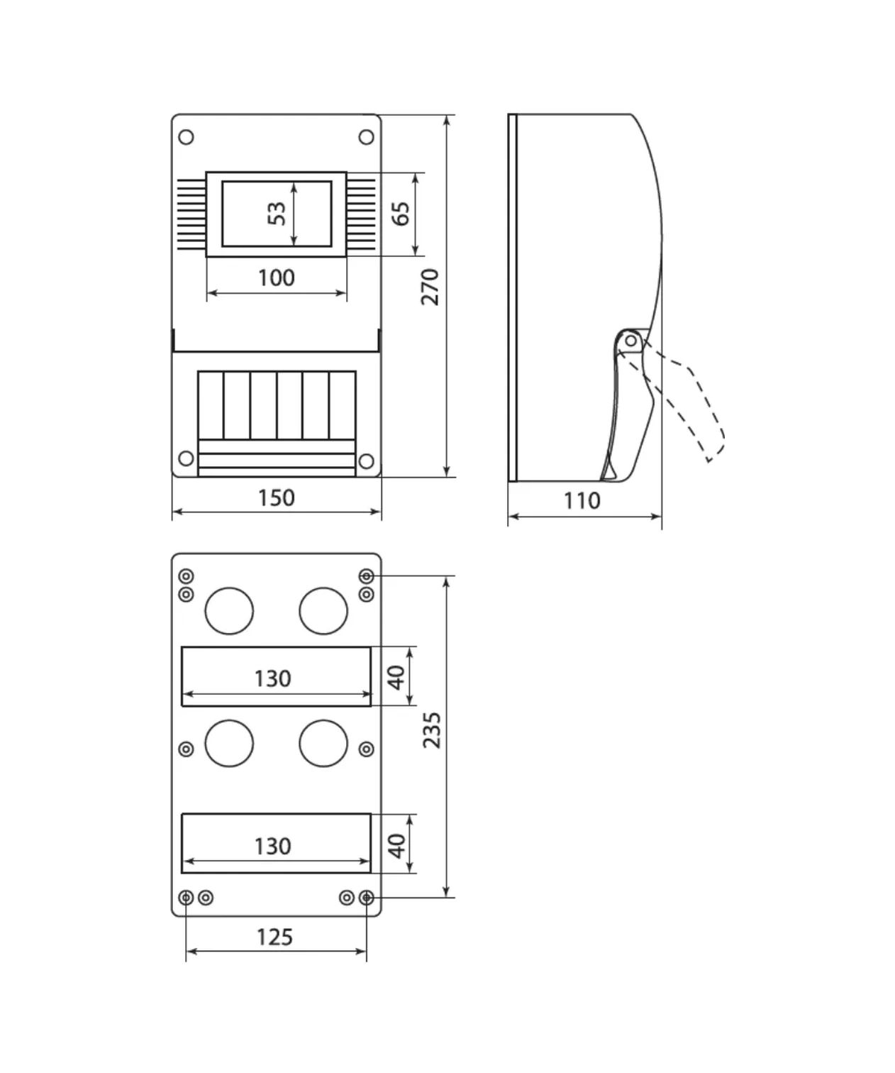 Tdmelectric Saydam Ve Otomatikler İçin Kapaklı Kutu 270x150x110mm 145722432