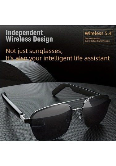 Xuweiwei Siyah Yeni Akıllı Gözlükler Kablosuz Kulaklık Gözlük Metal Dokulu Mikrofon Hoparlör Dokunmatik Kontrol Kamera Tüm Telefonlarla Uyumlu