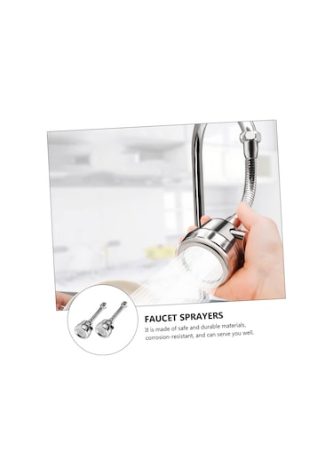 Kontonty 2 Adet Musluk Duş Mutfak Musluğu Musluğu Dönen Musluk Gümüş