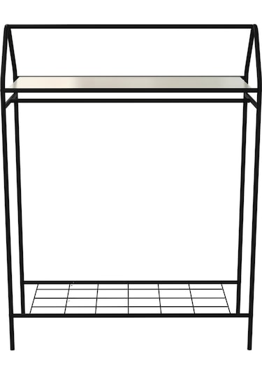 Home Hanger Siyah Elbise Askılığı Raflı New Design Konfeksiyon Askısı Siyah