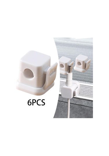 Homyl 6 Adet Manyetik Kablo Klipsi Kordon Organizatör Beyaz