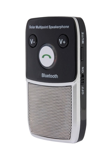 Güneş Enerjisi Bluetooth 2.1 Eller Serbest Araç Kiti Çok Noktalı Hoparlör Hoparlör İphone / Htc / Samsung, Suckers Ve Araç Şarj Cihazı İle