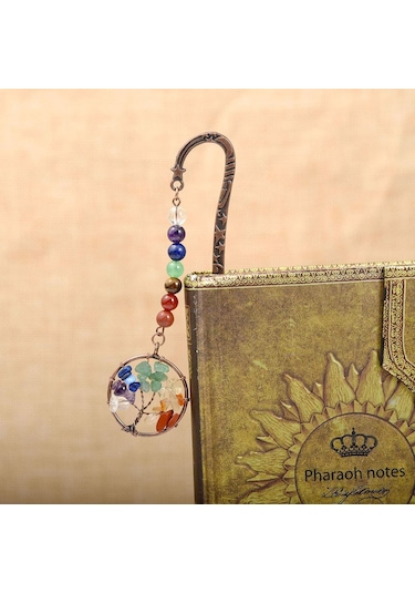 Bronz Metal Yıldız, Ay Ve Güneş Ayracı 7 Çakra Boncuğu İle - Tr