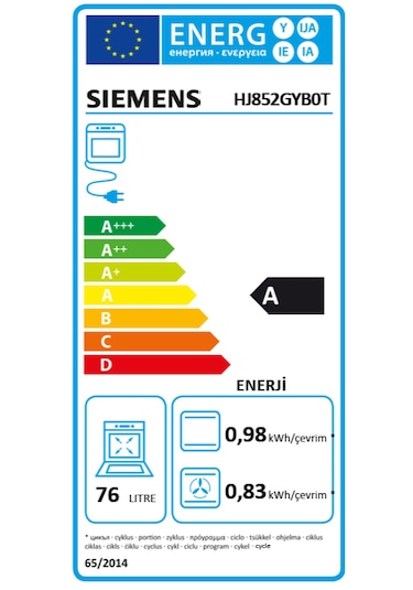 Siemens HJ852GYB0T 76 LT Ankastre Fırın