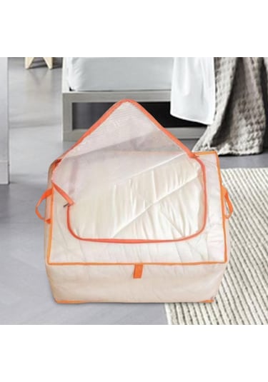 Homyl Yatak Saklama Çantası Toz Geçirmez Pp Dayanıklı Yorgan Turuncu
