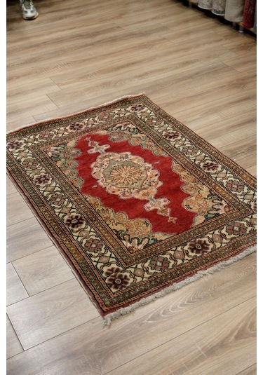 Kayseri Çeyrek El Dokuma Halı - Yün Üstü Pamuk - Leh4477975044 Kırmızı