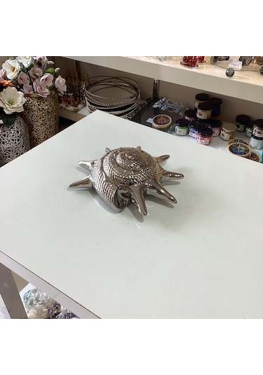 Dekoratif Seramik Deniz Kabuğu Gümüş Renk