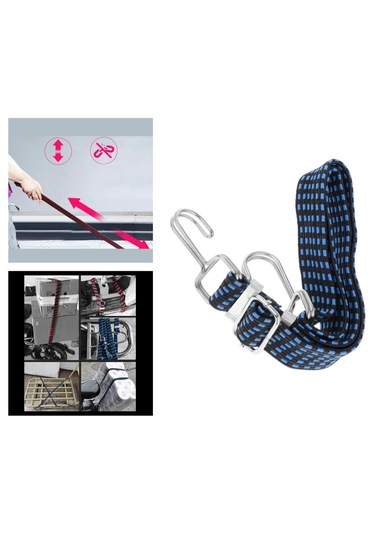 Homyl Kanca Ile Ağır Hizmet Elastik Bungee Cord Seyahat Mavi-2m Mavi 2m Mavi