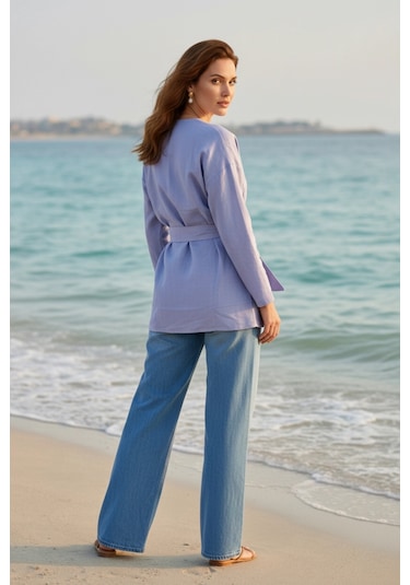 Kadın Kuşaklı Kimono 1177 Mavi