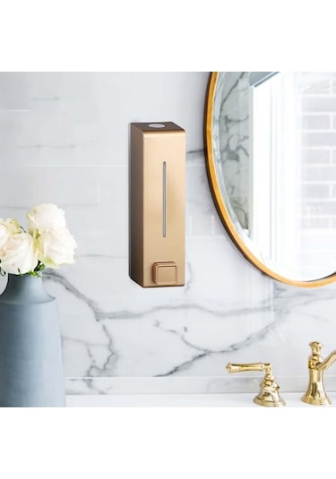 Didadodo Suntek 600ml Sabunluk Duvara Monte Banyo Duş Şampuanı Otel Altın, Gümüş Renk Seçeneği 11.8x5cm Çift Kişilik