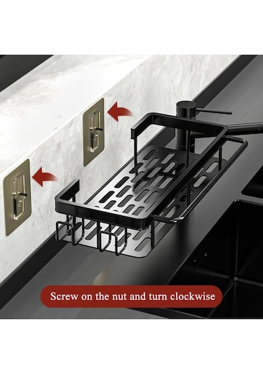 Alüminyum Mutfak Lavabosu Gider Rafı Duvara Monte Sünger Havlu Tutucu Düzenleyici Sabunluk Raf Sepeti Banyo Şampuan Rafları