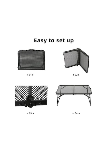 Bloomnest Pratik Renkli Piknik Panel Örgülü Masası Yüzeyi, Taşınabilir Kamp Masası, Katlanır Kanatlı, Hafif Çelik Barbekü Açık - Çok Renkli Çok Renkli