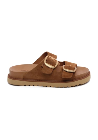 Greyder 59054 Sigaro Süet Kadın Hakiki Deri Terlik -810 Sigaro Taba