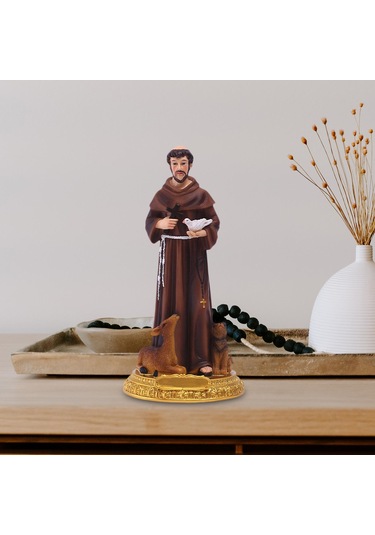 Dolıty Assisi Aziz Francis Heykeli St Süs Kapalı Dekorasyon 21.8cm