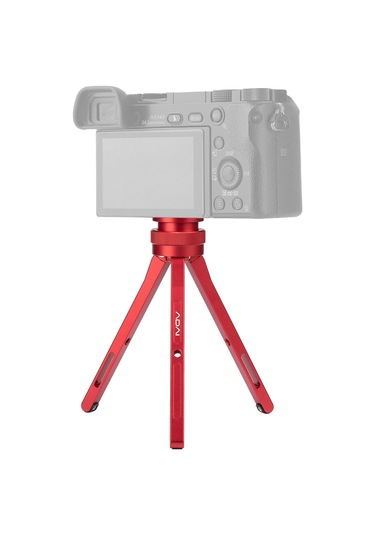 Kangvka Vl05rd Kırmızı Mini Alüminyum Masa Üstü Tripod - Sonsuz Yükseklik Ayarı Ve 1/4 İnç Evrensel Bağlantı