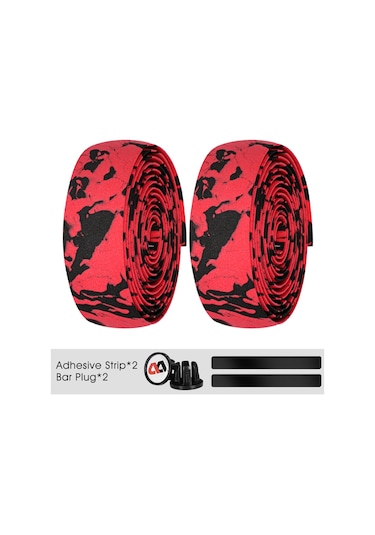 Cbtx Bisiklet Kendinden Yapışkanlı Köpük Gidon Bisiklet Kolu Bantı Kırmızı - Siyah