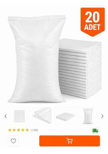 50 90 Cm Çuval 20 Adet Dayanıklı & Çok Amaçlı