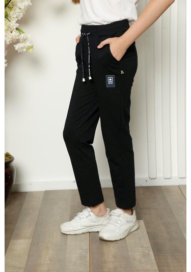 AYMERAVM - Önü Armalı Düz Paça Eşofman Altı - MŞL10203GA Lacivert