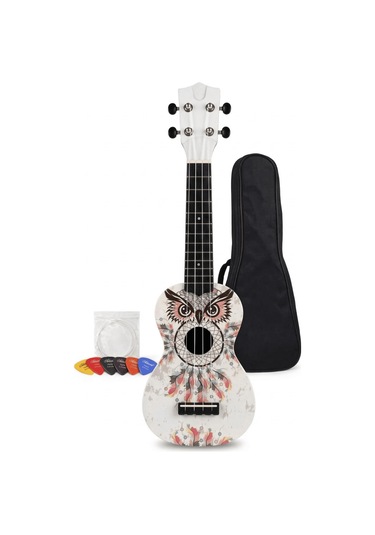 Soprano Ukulele Baykuş Desenli