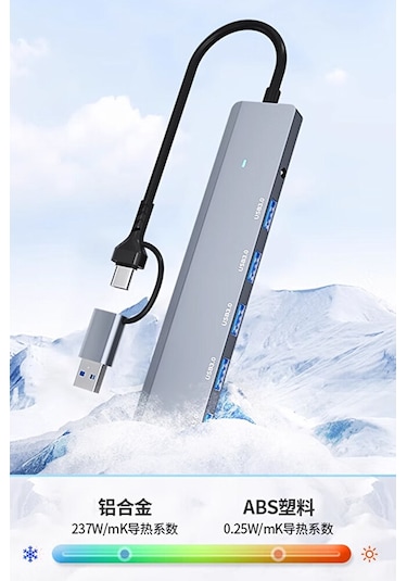 7in1 Type-c/usb To Usb Çoklayıcı 7 Port Usb3.0 Hub Power Güç Dest