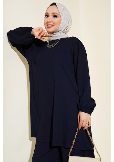 Bigdart Kadın Lacivert Tunik Pantolon Alt Üst Takım 6663 001