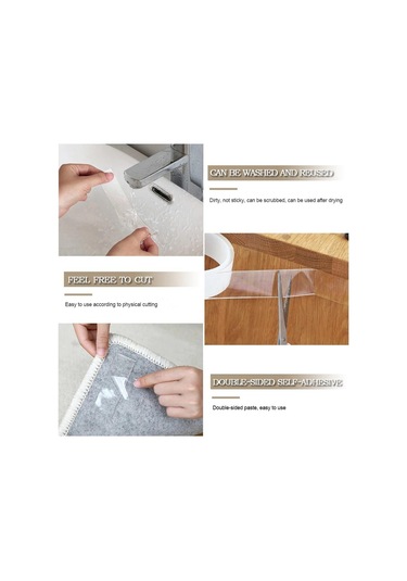 Geseus Nano Çift Taraflı Yıkanıp Tekrar Kullanılabilir Şeffaf Ban