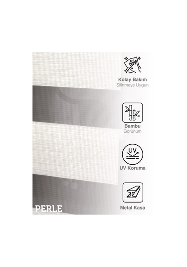 Br Perle Krem Renk Bambu Stor Zebra Perde Yüksek Kalite Alüminyum Kasa Krem