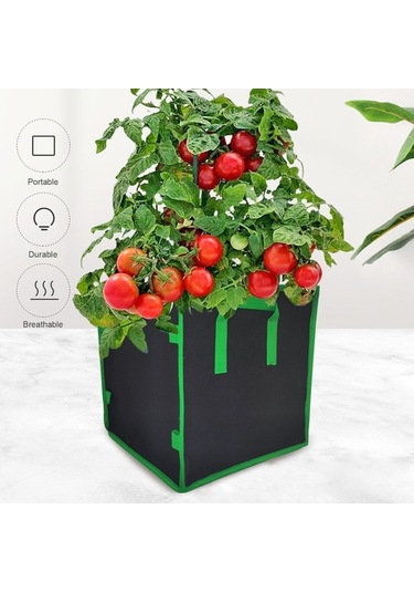 Ulzyvf Yetiştirme Ve Torbası Taşıma Şekilli Sebze Nefes Kulplu, Katlanabilir, Kare İçin Galon Çiçekler Bitki Alabilir 5 - Jx