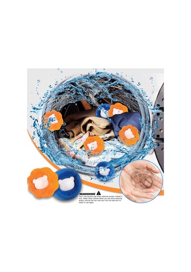 Qingmipy 12 Adet 6x6x5 Cm Pu Sponge & Pp Çamaşır Makinesi Topu - Saç Toplama, Kirlik Temizleme, Kumaş Koruma Özellikli Mavi Ve Turuncu Mavi - Turuncu