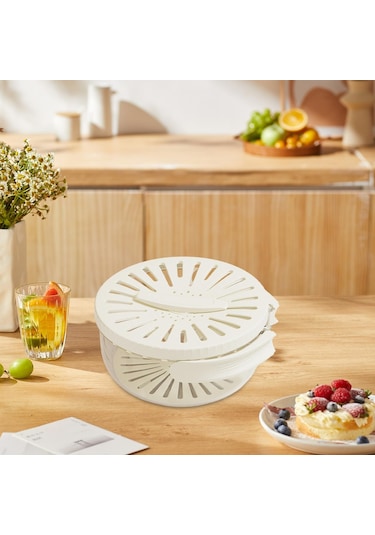 Suntek Drenaj Sepeti Pratik Kevgir Saklama Kabı Üzüm Sebze Beyaz