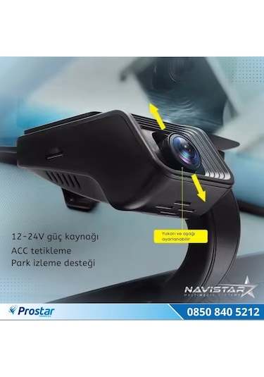 Wifi G-sensör Park Modu 128 Gb Destekli Araç Yol Sürüş Kamerası Geniş Açılı